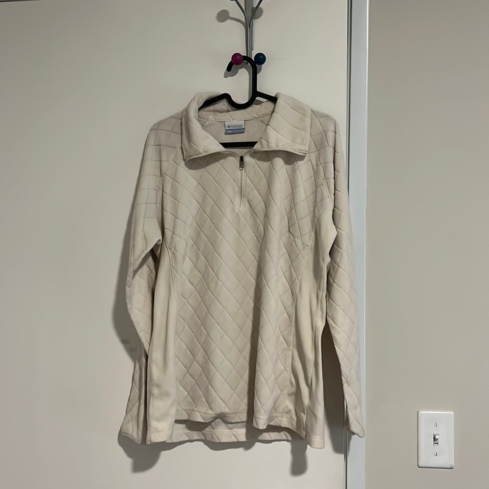 Womens Columbia cream quarter zip